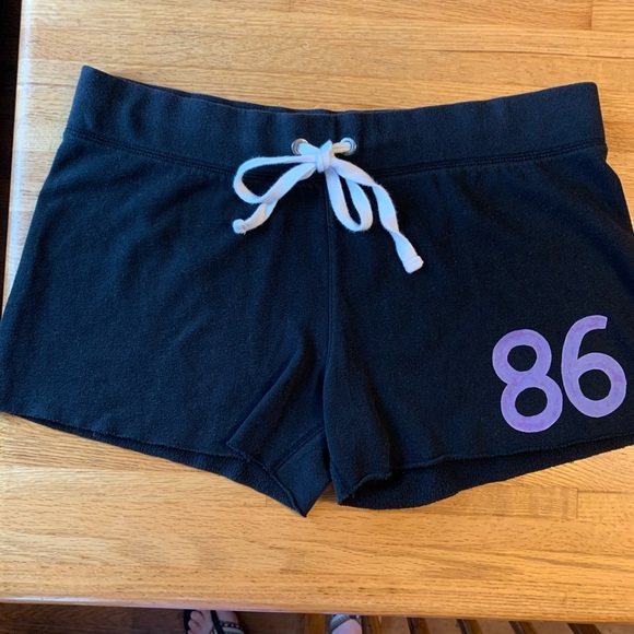 Victoria's Secret Pants - Victoria's Secret Black Shorts with Purple Accent